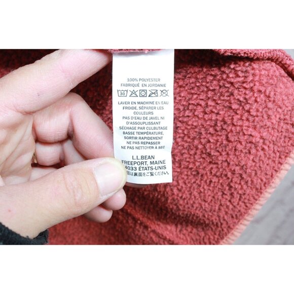 LL Bean Sweater Fleece Full Zip Jacket Smooth Rugged Red Size 1X - Picture 5 of 10